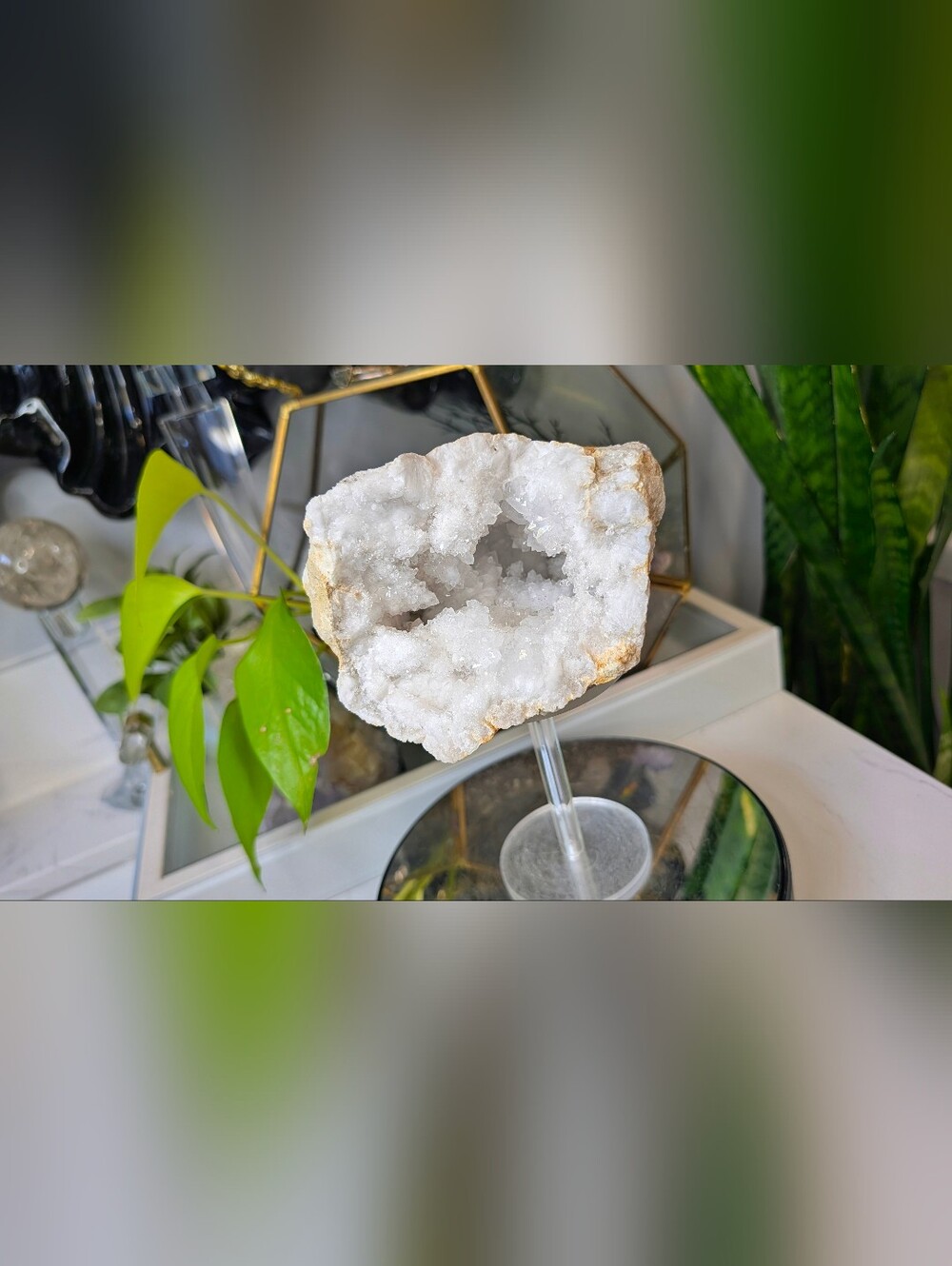 Moroccan Chalcedony Quartz Crystal Geode